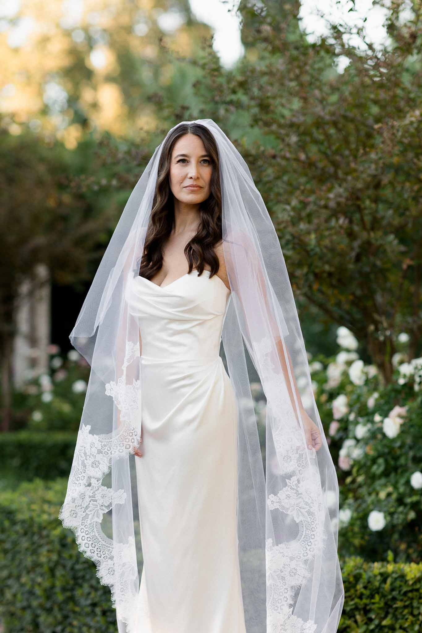 Bridal portrait in a garden