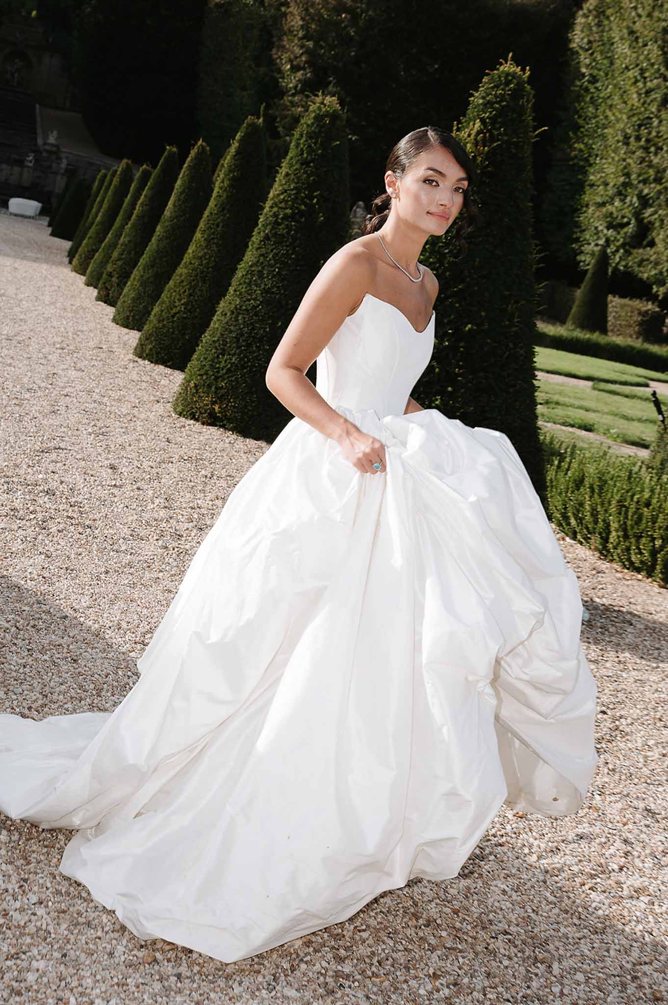 Bridal portrait in a garden