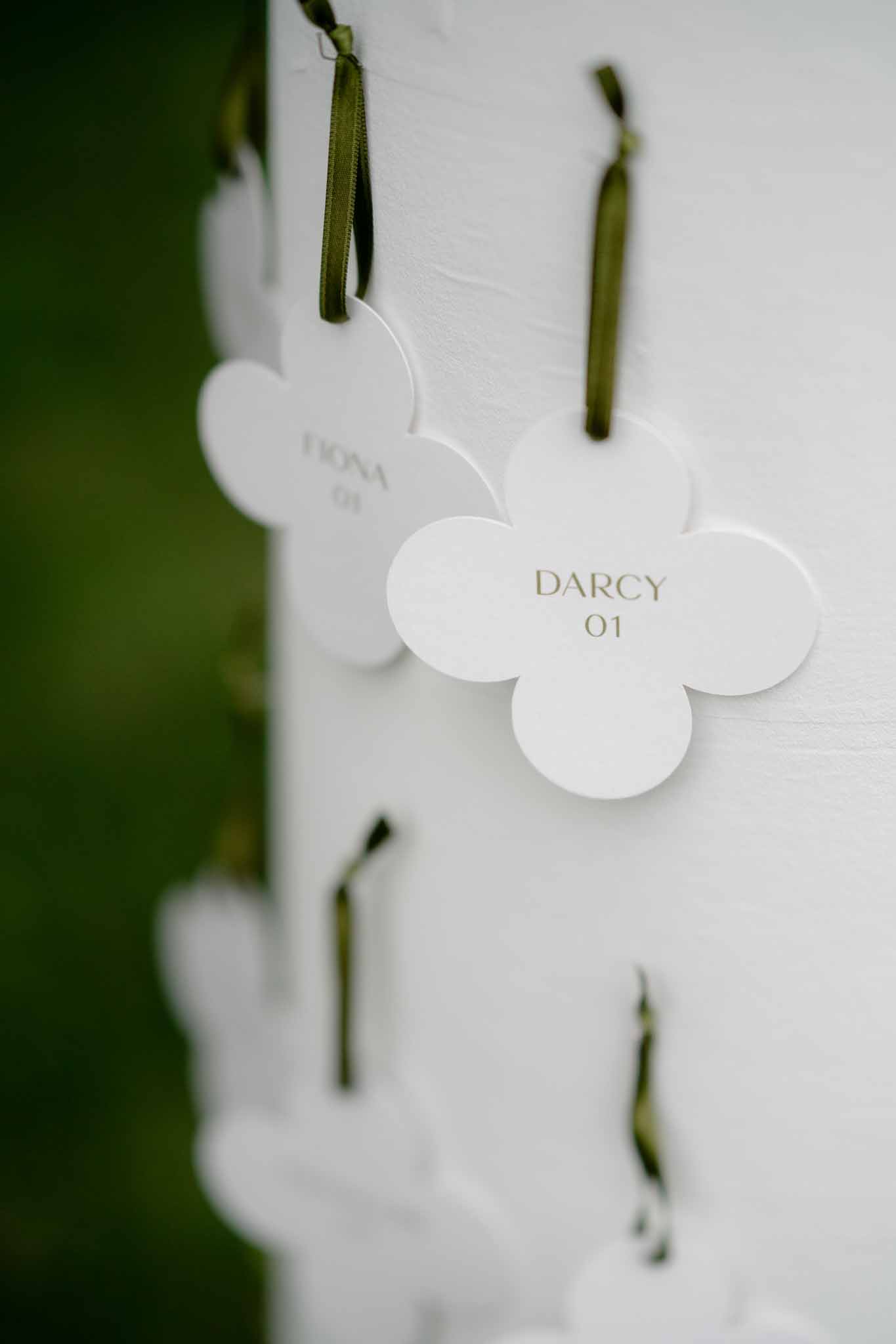 Personalized wedding favour on the reception table