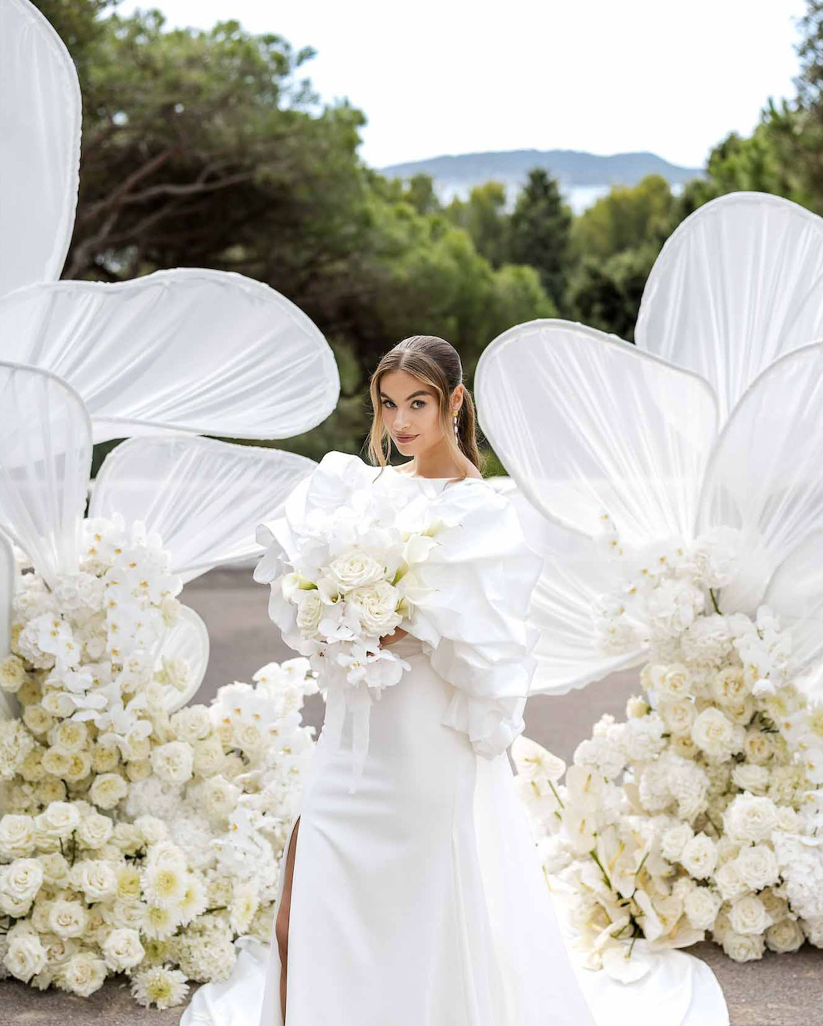 White Paper Blooms and Riviera Light at Castel Bay, French Riviera