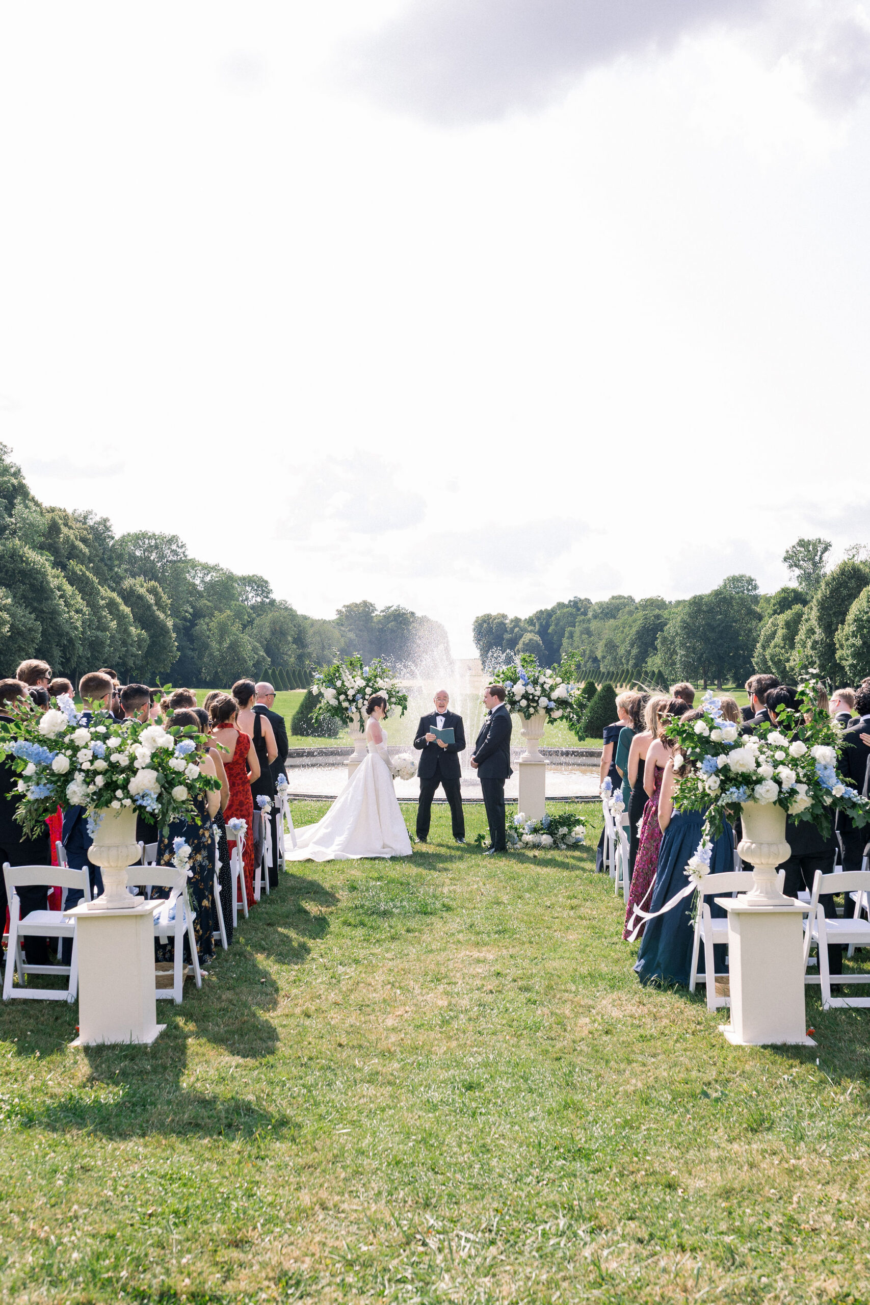 Blue and White Summer Wedding at Chateau de Champlatreux