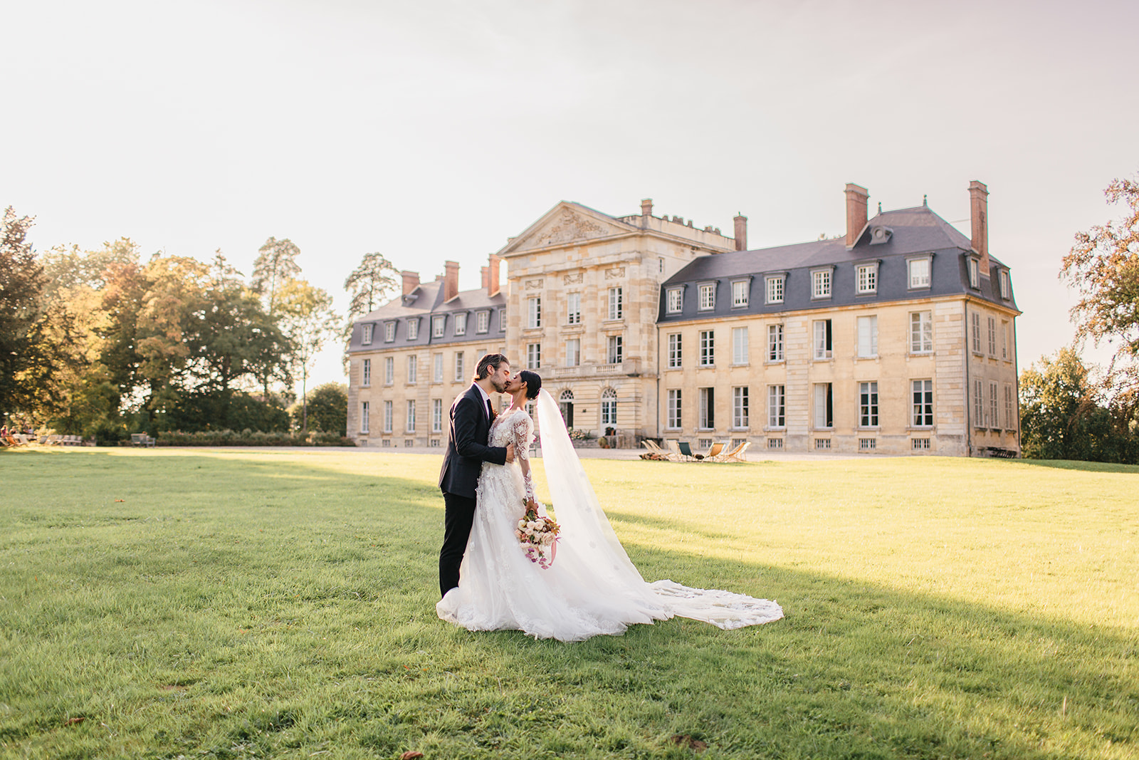 Purple, Gold, and Regal Florals at Chateau de Courtomer, Normandy