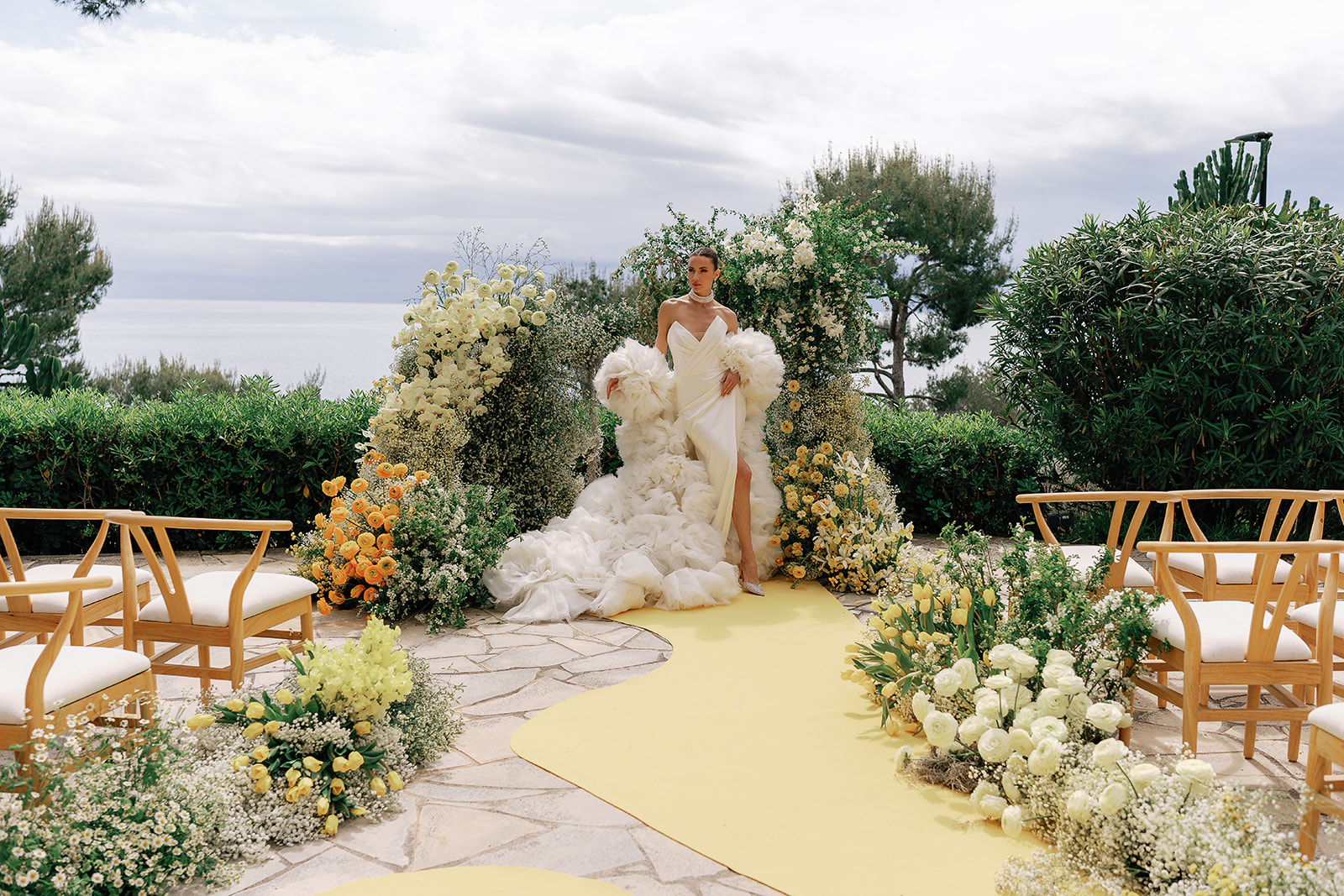 Chrome Yellow Florals and Couture at Grand-Hotel du Cap-Ferrat