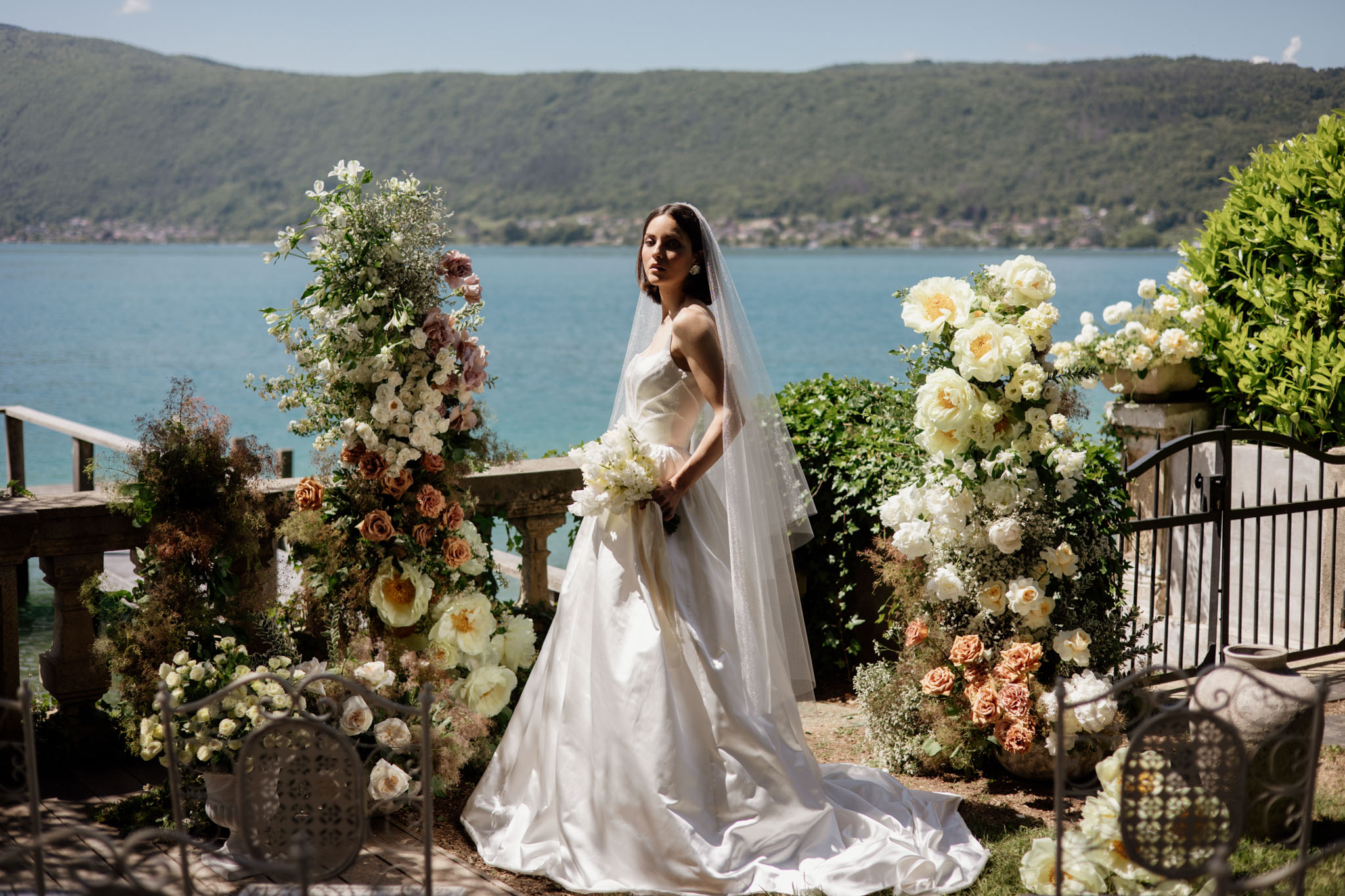 Buttery Yellow Peonies and Alpine Light at a Private Lakeside Villa, Annecy