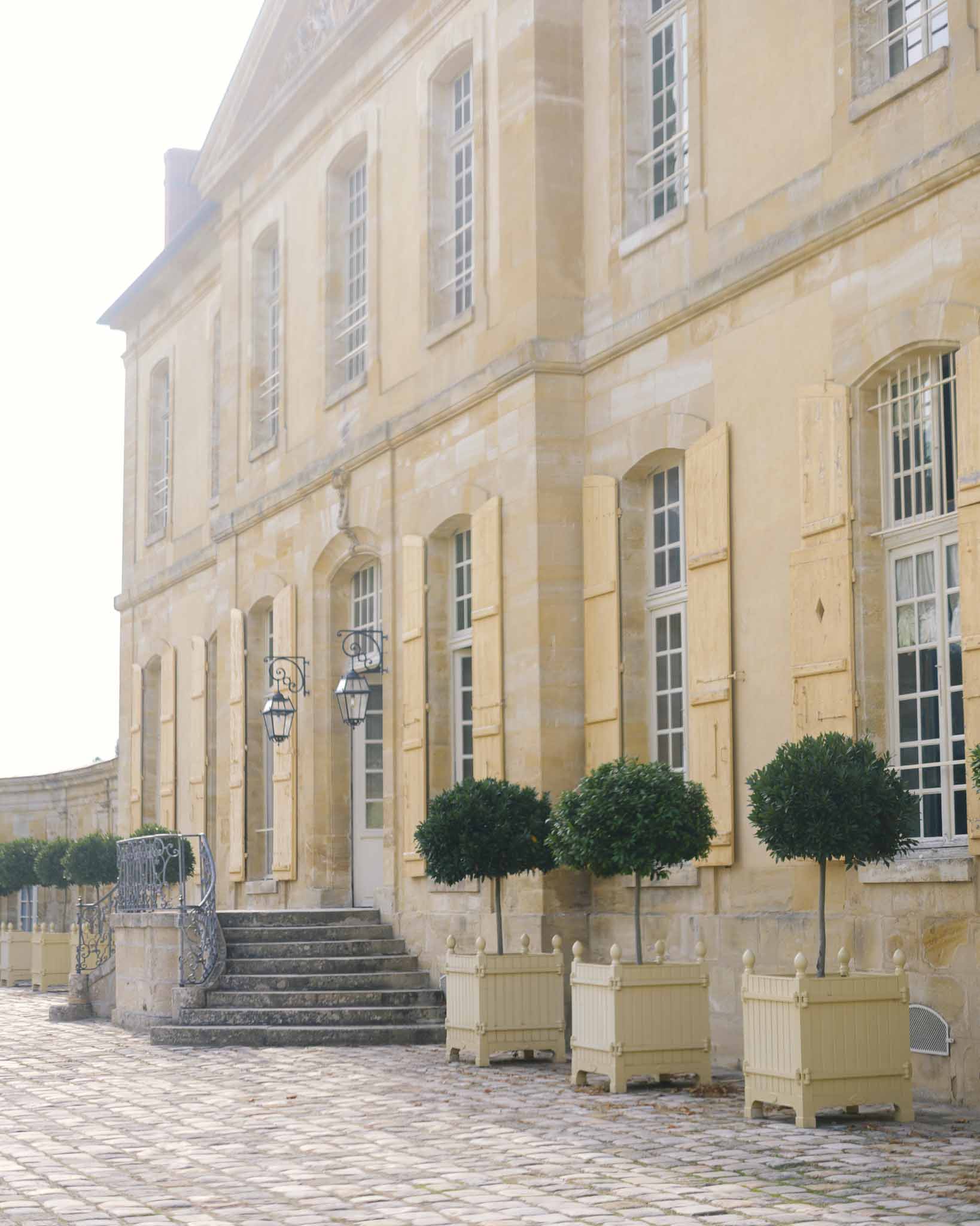 Grand entrance staircase and doors of Chateau de Villette
